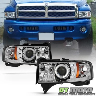 94-01 Dodge Ram Doble Halo Proyector LED Faros Luces Lámparas Izquierda+Derecha Foto 1 de 4