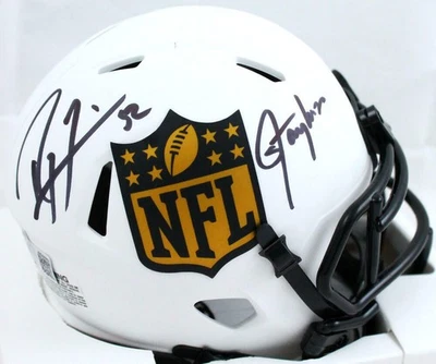 Mini Casco Autografiado Ray Lewis/Lawrence Taylor NFL Velocidad Lunar-Holograma BAW Foto 1 de 4