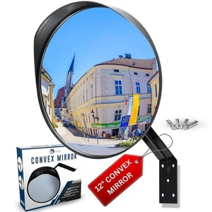 12" Konvexspiegel Außen & Innen — Acryl Sicherheits-Verkehrsspiegel für Wand mit... - Bild 1 von 6