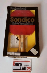 Vintage 1981 Sondico Sports Table Tennis Bat. Complete In Box. Made In Hong Kong - Picture 1 of 11