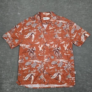 Wellen Hemd Herren Large Rost Hawaii Camp Kurzarm Bio Baumwolle Tropical - Bild 1 von 9