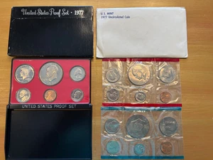 1977 United States Mint Proof & Uncirculated sets - Picture 1 of 1