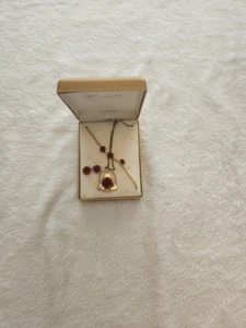 Vintage Rose Emaille Halskette und Ohrringe Set Stil von Smart Brand - Bild 1 von 3