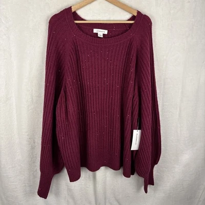 Suéter Acanalado Liz Claiborne Brillante Rosa Magenta Real Talla 3X Original $59 Nuevo con Etiquetas Foto 1 de 4