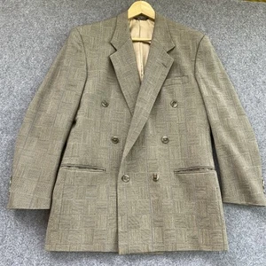 Suit Coat Blazer Sz 42 Regular Brown Gray Tweed Check Saks Fifth Ave Made In USA - Picture 1 of 14