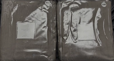 2 - Herrajes de restauración paneles de cortina lisos de seda tailandesa derecha - niebla - 100" x 108" Foto 1 de 4