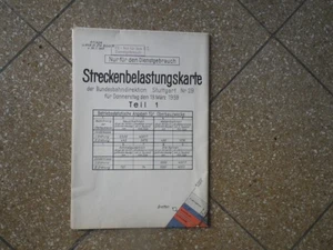 A Streckenbelastungskarte Bd Stuttgart 1959 Teil 1 Bundesbahndirektion DB 50er - Bild 1 von 4