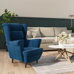 Armchair Wingback Sofa Chair Living Room Upholstered Side Chair Velvet vidaXL - Picture 1 of 63