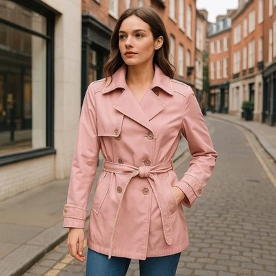 Listado Poshmark: gabardina rosa con cinturón Esprit (talla XL) Foto 1 de 4