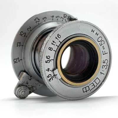 Vintage Soviet Lens Fed 50mm f/3.5 LTM mount - Serviced - ( CLA ) 203932 - Image 1 of 4