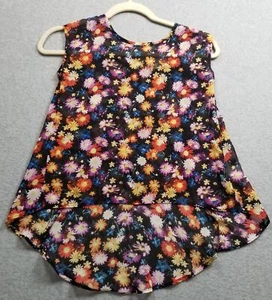 D-Signed Tank Top Girls Medium M Floral Sleeveless Disney High Low Spring Summer - Picture 1 of 10
