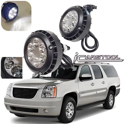 LED Clear Lens Fog Driving Lights Lamp Pair For 2007-2014 GMC Yukon XL 1500/2500 - Image 1 of 4