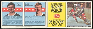 1972/73 BOBBY ORR'S POST HOCKEY ACTION PANEL #5 PAT QUINN KEITH MAGNUSON - Bild 1 von 2