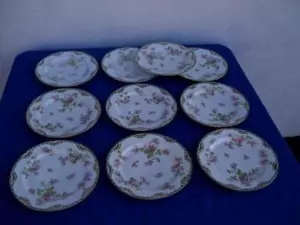 HAVILAND LIMOGES FRANCE *SCHLEIGER 66* ( LOT OF 10 ) LUNCHEON PLATES - Picture 1 of 6