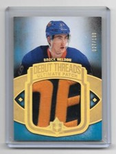 2013-14 UPPER DECK ULTIMATE COLLECTION BROCK NELSON DEBUT THREADS PATCH 27/100