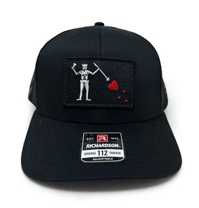 Blackbeard’s Flag Patch Hat Richardson 112 Snapback Black | Edward Teach - Picture 1 of 5