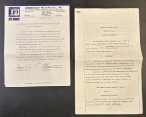 Benjamin Brewster Connecticut Wildcats Original Contract USA ASL NASL SIGNED - Picture 1 of 9