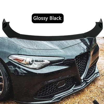 Glossy Black Front Bumper Lip Diffuser For 16-22 Alfa Romeo Giulia Sport Sedan - Изображение 1 из 4