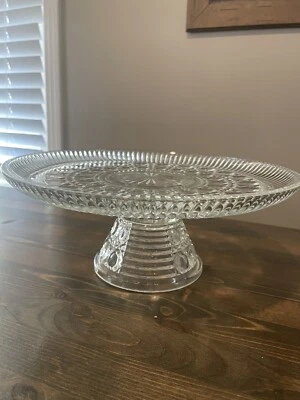 Vintage Anchor Hocking Federal Clear Glass Cake Stand - Image 1 of 4