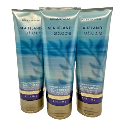 Bath & Body Works LOT of 3 Sea Island Shore Hydrating Body Cream Lotion 8 oz - Image 1 of 2