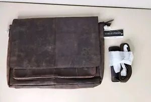 Neu mit Etikett Kuriertasche aus Eiche Leder für Laptop Aktentasche Tasche verstellbares Riemenversteck - Bild 1 von 24