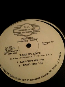 PRESTIGE - TAKE MY LOVE - 12" MAXI VINYL SEALED 1986 MINT WHITE LABEL 1ST PRESS - Picture 1 of 1