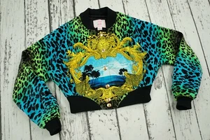 VERSACE H&M WOMENS JACKET PRINT VELVET BOMBER 100% AUTHENTIC SIZE US10 US 10 40 - Picture 1 of 7