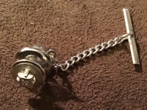 Anson Sterling Tie Tack With Square Center On 3/8” Round Silver Colored Base. - Picture 1 of 5