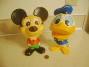 Vtg Mickey Mouse Donald Duck Chatter Chum Mattel Pull String Talking Toys Video! - Picture 1 of 7