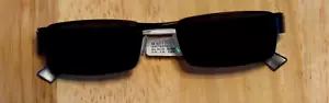 EasyClip Black Striped Eyeglass Frame 54-19-140 w/clip on Sunglasses - Picture 1 of 6