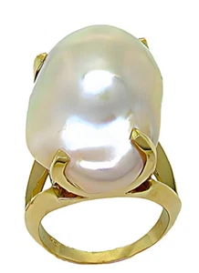 14k Gelbgold Süßwasserperlen Ring - Bild 1 von 11