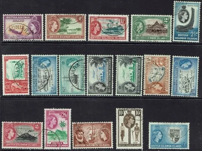 BRITISH SALOMON ISLANDS 1956 QEII CONJUNTO PICTÓRICO USADO Foto 1 de 2