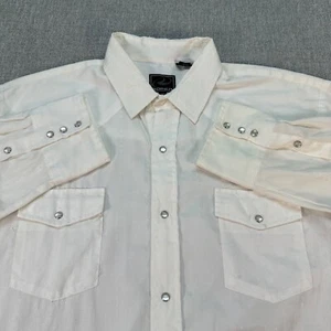 Roper Western Shirt Mens 2XL White Pear Snap Long Sleeve Geometric Embroidered - Picture 1 of 7