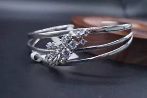 Silver Bracelet with Cubic Zirconia. - Picture 1 of 8