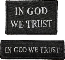 SET TACTICAL IN GOD WE TRUST Morale Touch Fastener Hook Loop and Tab Patch Black