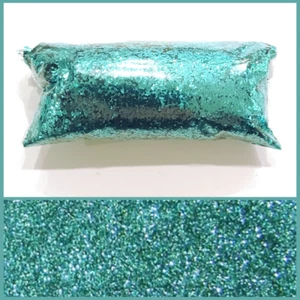 Chunky Glitter, Sea Spray Aqua .025", Premium Solvent Resistant Polyester - Picture 1 of 4