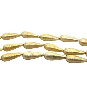 1 Strand of Teardrop Beads, fishing lure Beads, fishing sinker Bead Gold finish - Picture 1 of 5
