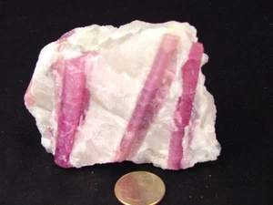 Butw Natürlich Brasilianische Pink Turmalin IN Quarz Lapidarium Probe 7381K - Picture 1 of 3