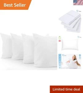 King Pillow Cases Set of 4 White 100% Organic Cotton 800 Thread Count Premium... - Picture 1 of 9