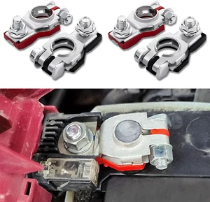 Battery Terminal Connectors for Nissan – Copper Positive & Negative Set, M8 Nuts - Picture 1 of 12
