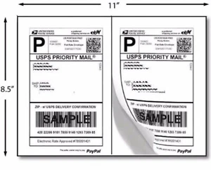 200 etiquetas de envío por Internet autoadhesivas de media hoja para eBay PayPal 8,5 x 5,5 - Imagen 1 de 2