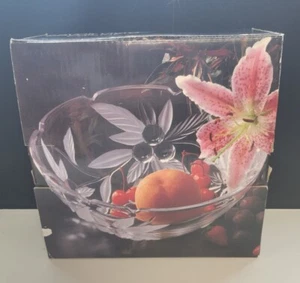 Mikasa Savoir Vivre Crystal Cherry Orchard WY118/250 Hostess 10.5" Bowl w/Box - Picture 1 of 8