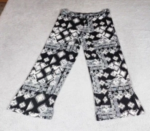 Karen Kane Pants Womans Medium Black White Wide Leg Outdoor Casual Geometric - Picture 1 of 19