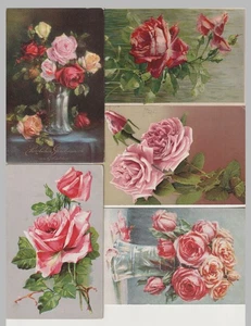 Rosen    5 alte Künstlerkarten    ansehen - Picture 1 of 2