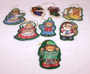 Vintage Enesco Lucy & Me LUCY RIGG Wooden Cut Out Christmas Ornaments - 11 piece - Picture 1 of 5