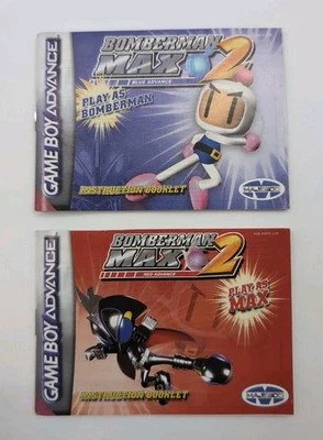 Bomberman Max 2 Blue Advance & Red Advance Nintendo Gameboy GBA Manuals Only - Image 1 of 4