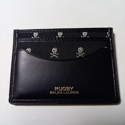 Ralph Lauren Rugby Skull Leather Nylon Card Case Black Navy JAPAN NEW Free Ship - Image 1 of 4