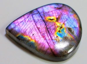 45 Ct 6X26X32 mm Natural Purple Fire Labradorite Pear Cabochon Gemstone RH-300 - Picture 1 of 1