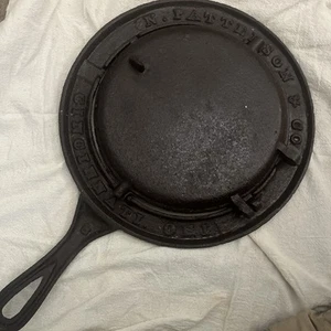 N PATTERSON & Cast Iron Waffle Maker Hinged Stovetop #8 CINCINNATI Ohio VTG Rare - Picture 1 of 16