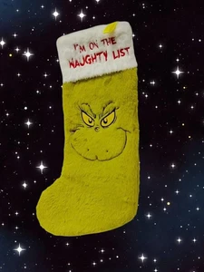 Medias de Navidad de felpa verde de lujo - traviesas y bonitas decoración de regalo navideño - Imagen 1 de 8